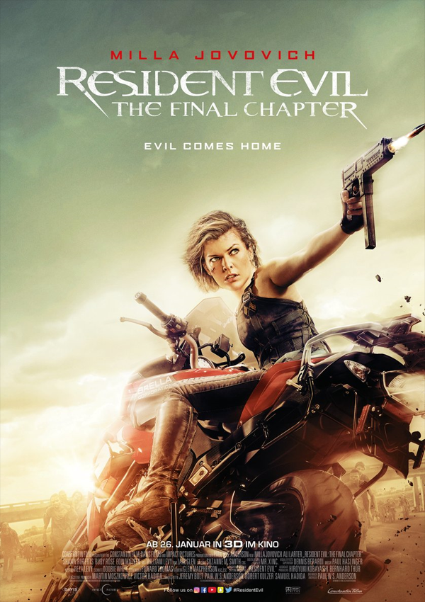 Resident Evil: The Final Chapter - Zombiehorror, Videospielverfilmung, Action, Trash, Release, DVD, Blu-ray, 4K, Blu-ray 3D, infos, News